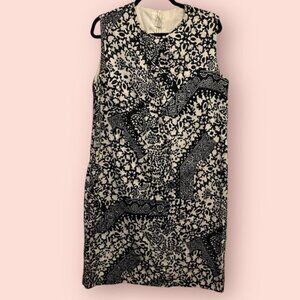 Vintage Black and White Textured Dress